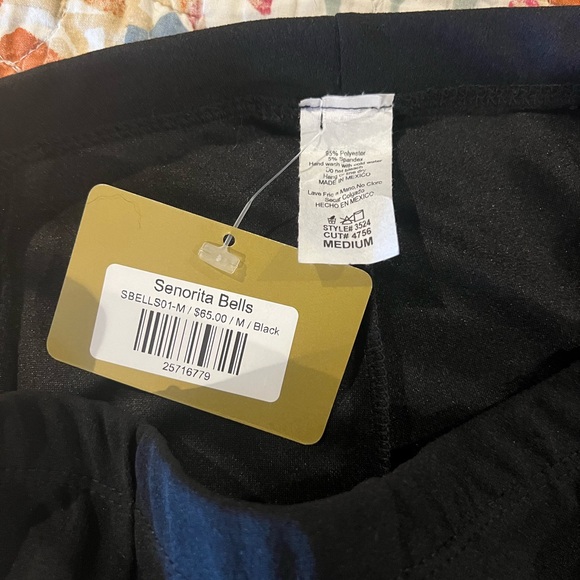 Senorita Black Ruffle Belle Women's Flare Pants - Picture 4 of 5